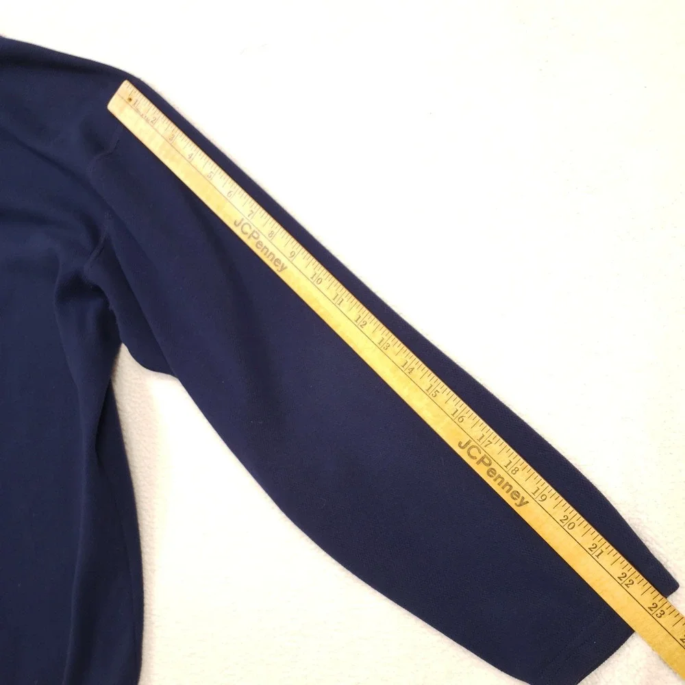 The North Face Pullover Men XL Navy Blue Quarter Zip Mock Neck Textured Knit 1/4